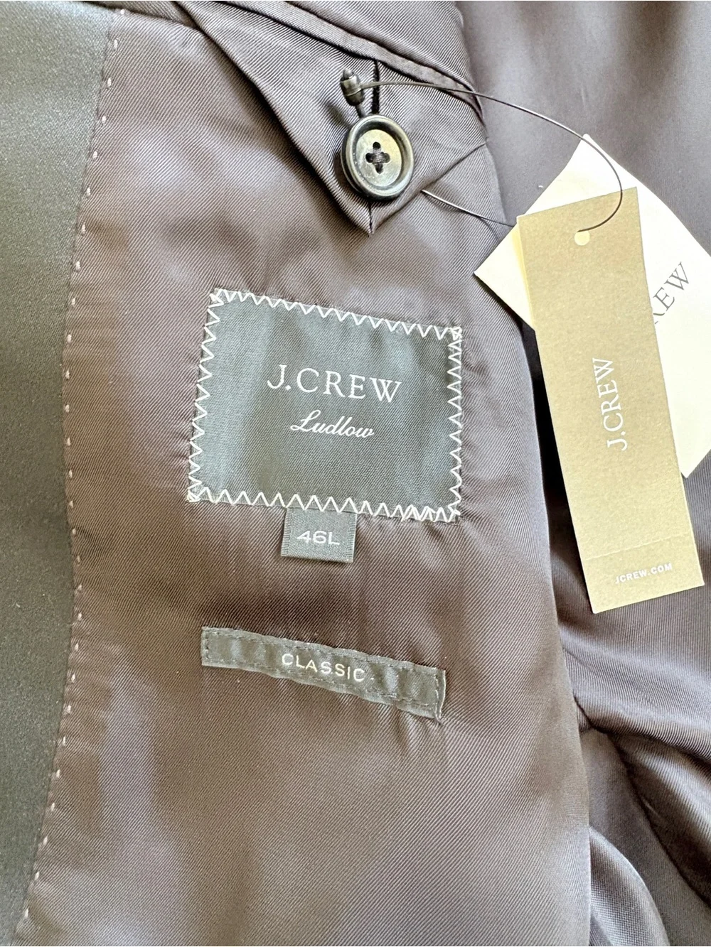 J. Crew Ludlow Multicolor Plaid Blazer with Black Satin Lapel